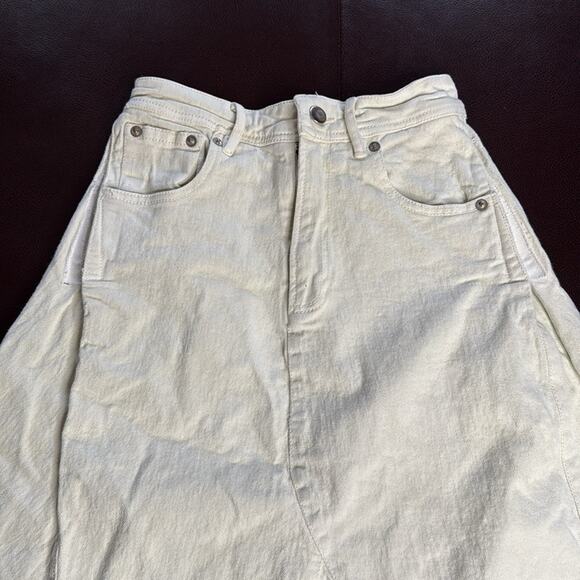 Free People Mint Green Peyton Distressed Denim Skirt - Picture 5 of 9